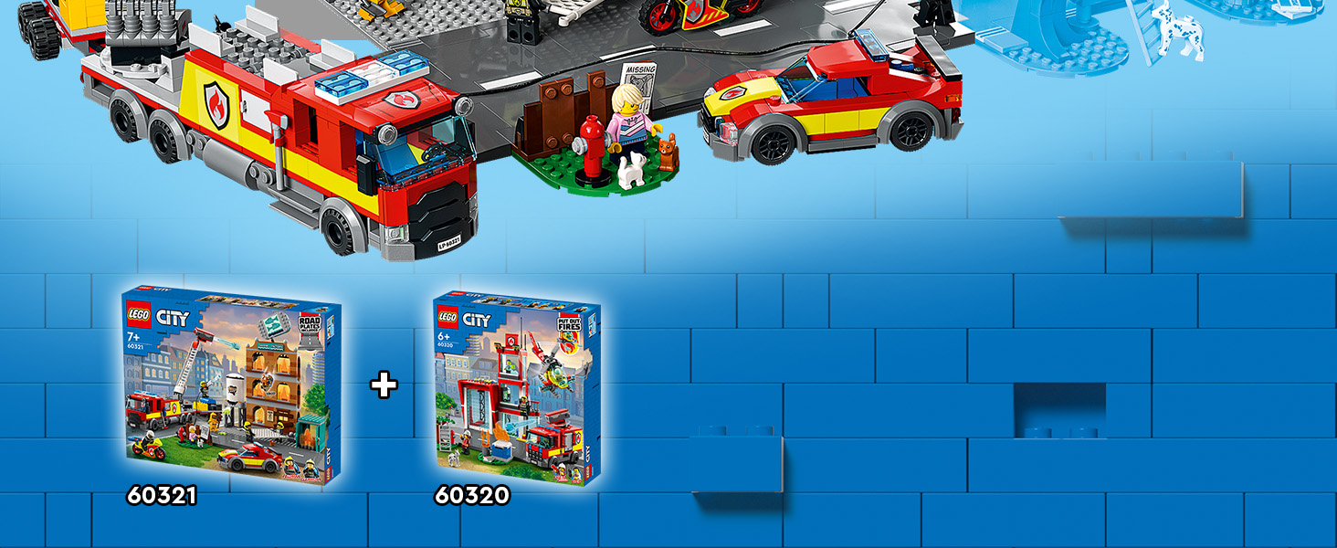 LEGO City Fire Vigili del Fuoco, Edificio con Fiamme, Camion dei Pompieri  Giocattolo, Giochi per Bambini di 7 Anni, 60321