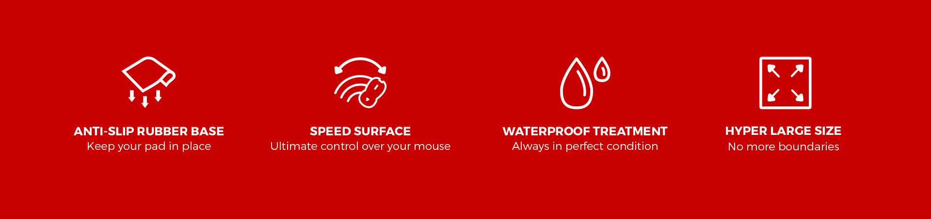 Large mouse pad with anti-slip base, speed surface, waterproof treatment, and extra large dimensions