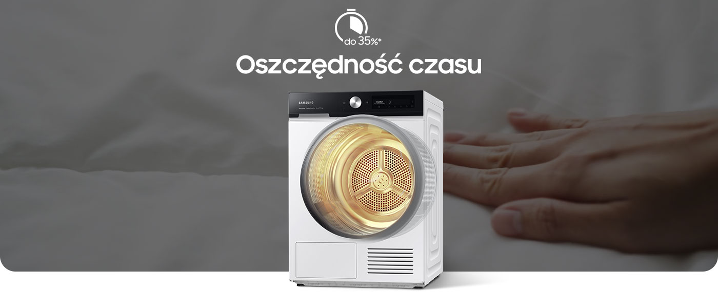 Oszczędność czasu jest możliwa dzięki technologii QuickDrive pozwalającej skrócić cykl suszenia nawet o 35 procent