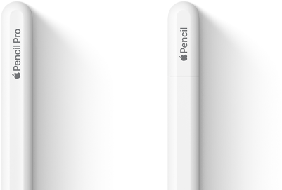 Yan yana duran Apple Pencil Pro ve Apple Pencil (USB‑C)