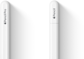 Yan yana duran Apple Pencil Pro ve Apple Pencil (USB‑C)
