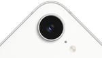 iPhone 17e, parte trasera, color blanco, cámara Fusion en la parte superior