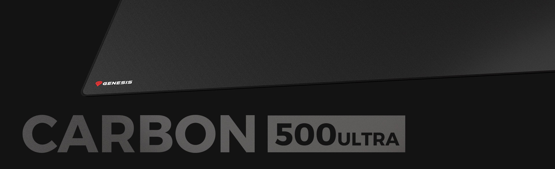 Large black mouse pad with brand logo and text reading "CARBON 500 ULTRA."